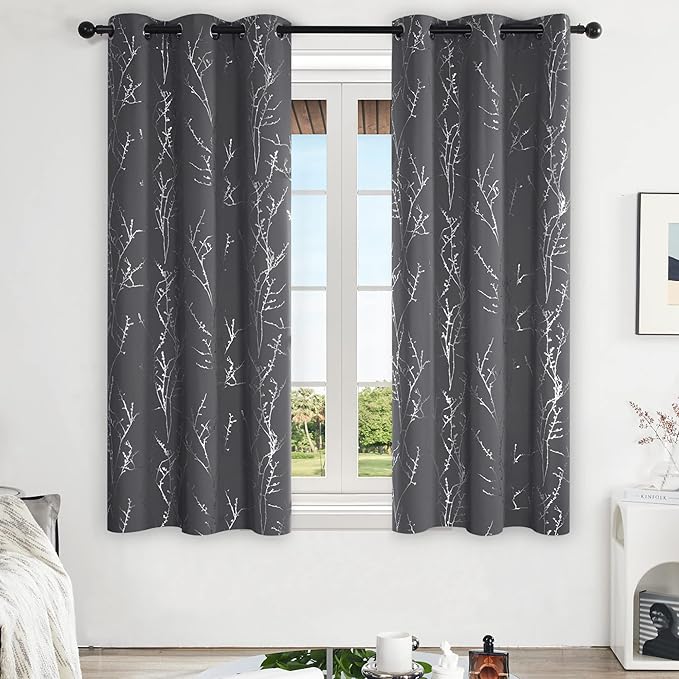 Deconovo Blackout Curtains Grey, Thermal Insulated Soundproof Drapes, 42 x 63 - Image 2