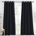NICETOWN Black Blackout Long Curtain 96 inch Length, W55 x L96 Inch, 8 Grommets by NICETOWN
