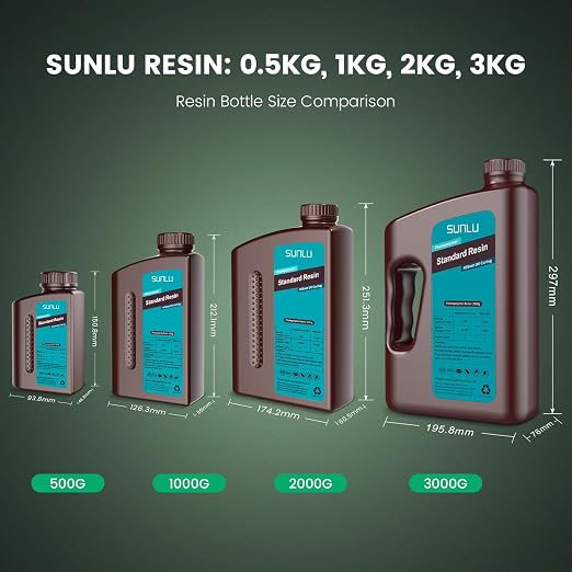 SUNLU 3D Printer Resin 4kg, Fast Curing Standard 3D Resin - Image 7