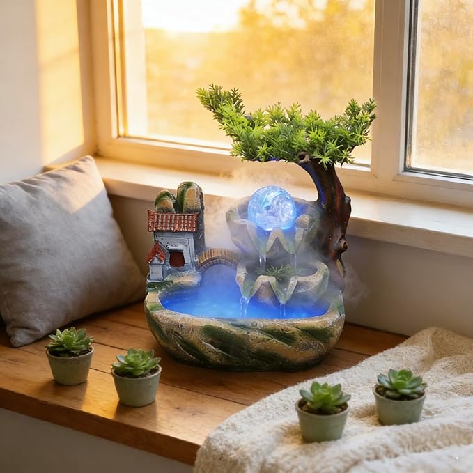 Small Bonsai Humidifier Mini Tabletop Waterfall Fountain - Image 2