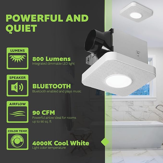 Homewerks 7130-40-BT DC Bathroom Fan - Image 3