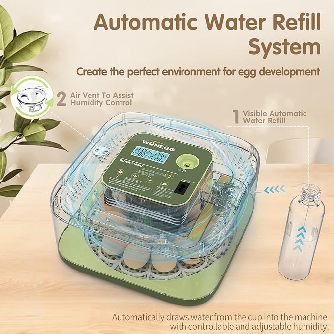 12 Egg Incubator with Automatic Turning, Temperature and Humidity Control - Image 4