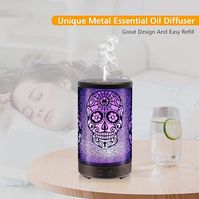 Skull Essential Oil Diffuser, Daroma 100ml Metal Aromatherapy Ultrasonic Cool - Image 2
