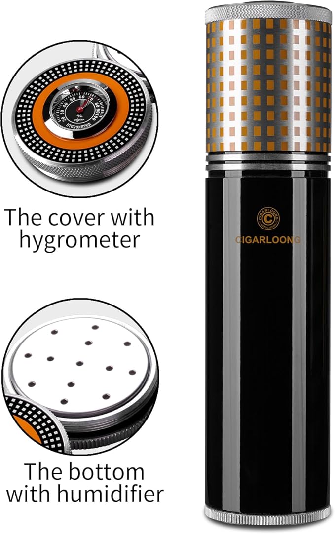 Travel Cigar Humidor Case/Box Metal Portable Air Tight Lid Smell Proof Cigar - Image 3