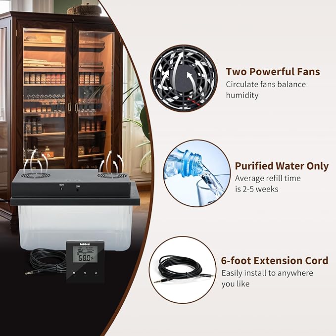 Briidea Electric Humidifiers for Cabinet, 30% RH~80% RH Humidity Setting Values - Image 5