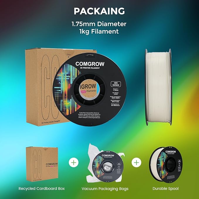 Comgrow ABS 3D Printer Filament, Heat Resistant, 1.75mm Diameter, 1lb Weight - Image 5