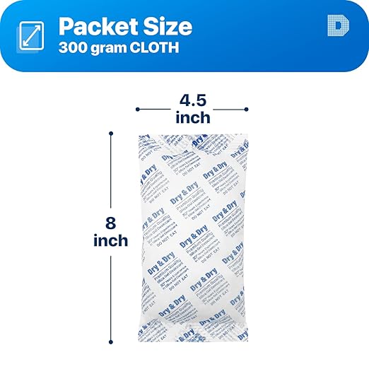 Dry & Dry 300 Gram Silica Gel Packets Desiccants, Silica Packets - Image 2