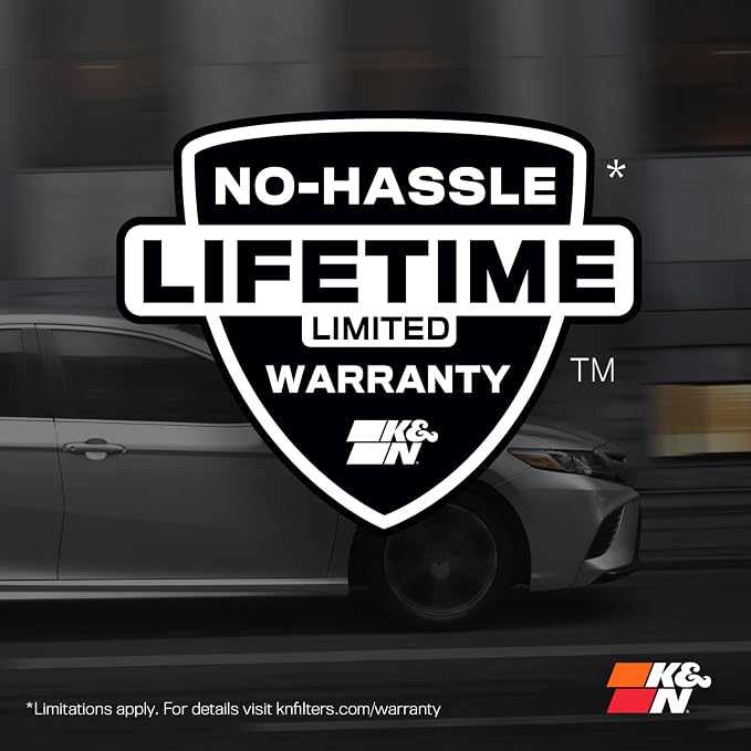 K&N Engine Air Filter: Reusable, Clean Every 75, 000 Miles, Replacement Car Air - Image 9