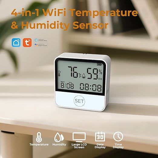 4 in 1 WiFi Thermometer Humidity Meter Baby Thermometer Hygrometer - Image 4
