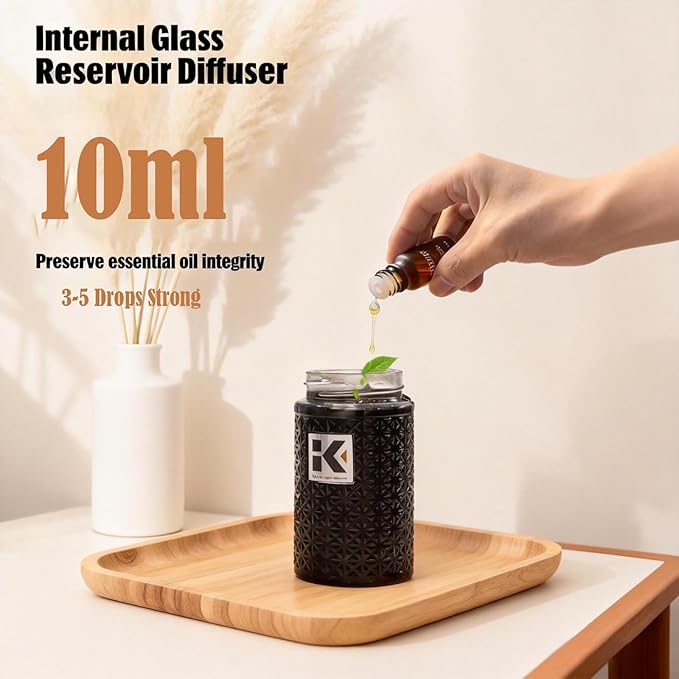 Essential Oil Diffuser, 35 Million Negative Ions Fresh Air, Glass Oil Diffuser - Image 4