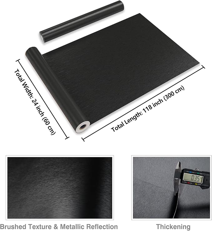 CRE8TIVE Brushed Black Stainless Steel Contact Paper - Image 8