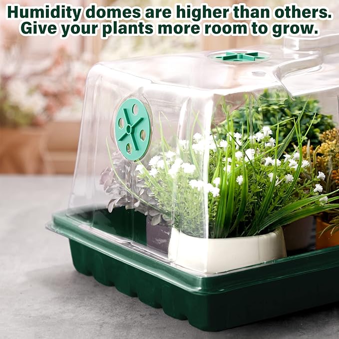 Foaincore 10 Packs 7'' Tall Humidity Vented Domes 1020 Flat Trays Cover Clear - Image 4