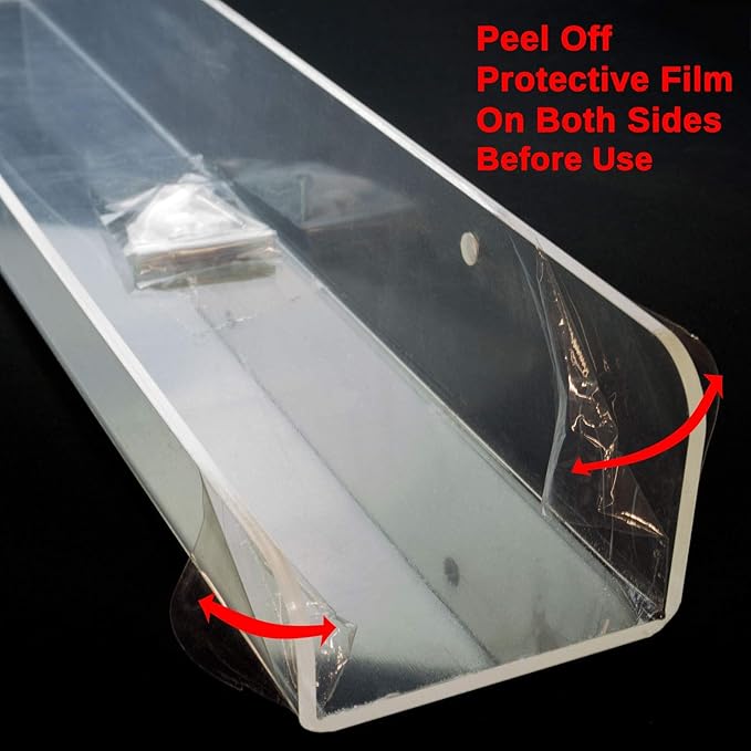 Huji 16 Inch Invisible Clear Acrylic Floating Wall Ledge Shelf - Image 5