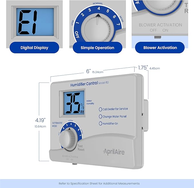 AprilAire 60 Automatic Digital Whole-House Humidifier Control Humidistat - Image 3