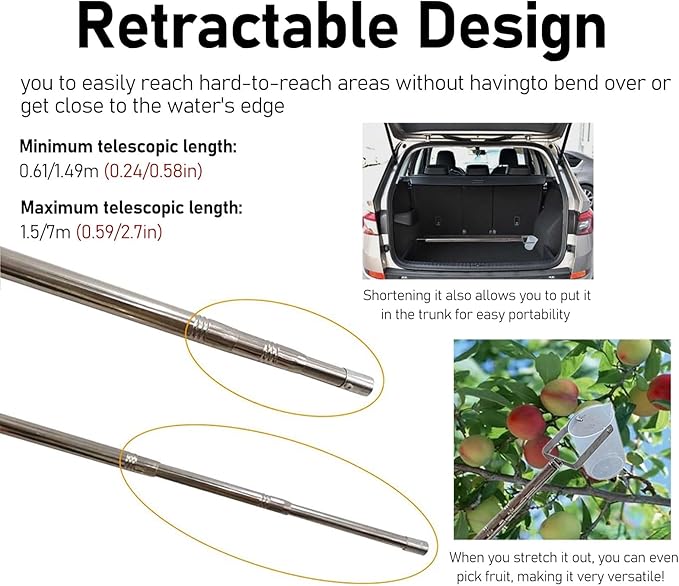 ERRULAN Telescopic Water Sampler Dipper, Ultra Light Rod Plastic Beaker - Image 6