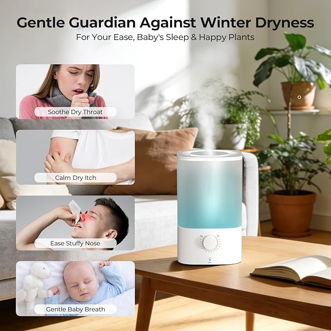 Top-Fill Cool Mist Bedroom Humidifier - Image 6