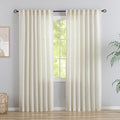 DONREN Natural Back Tab Curtains 80 Inches Long 2 Panels by DONREN
