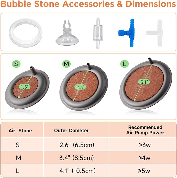 hygger Aquarium Air Stone, 4.1 Inch Nano Air Stone Makes Super Tiny Bubbles - Image 6