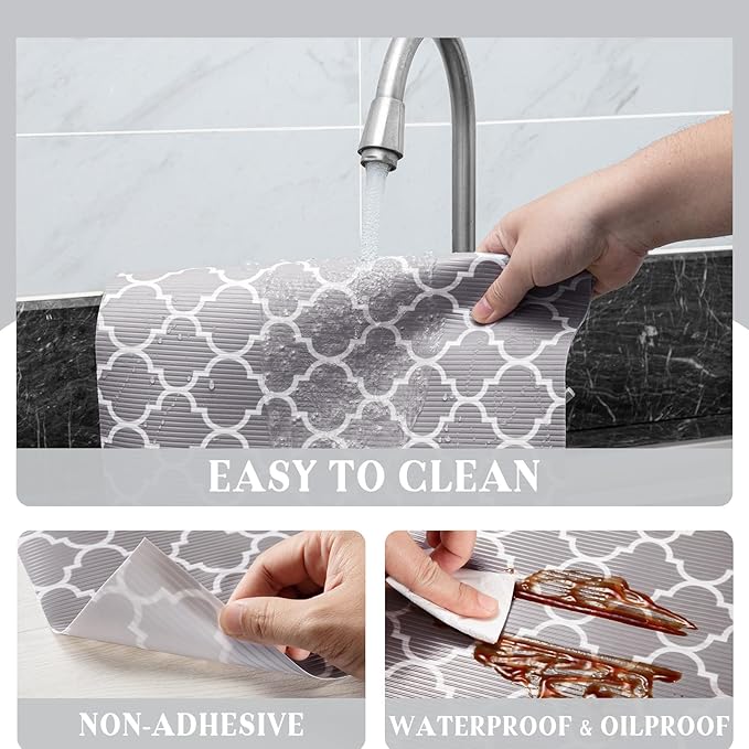 Glotoch Shelf Liners for Kitchen Cabinets 17.5x360 Inch Non Adhesive Drawer - Image 7