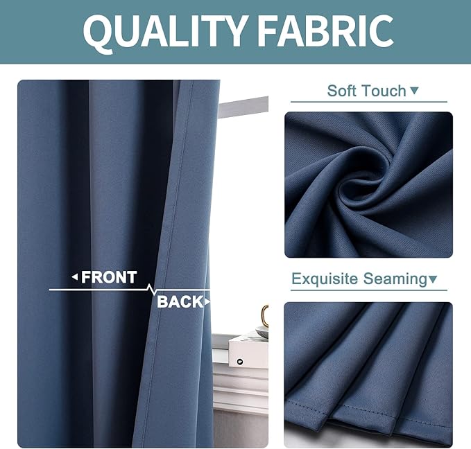 ChrisDowa Blackout Curtains 102 Inches Long 2 Panels Set - Image 3