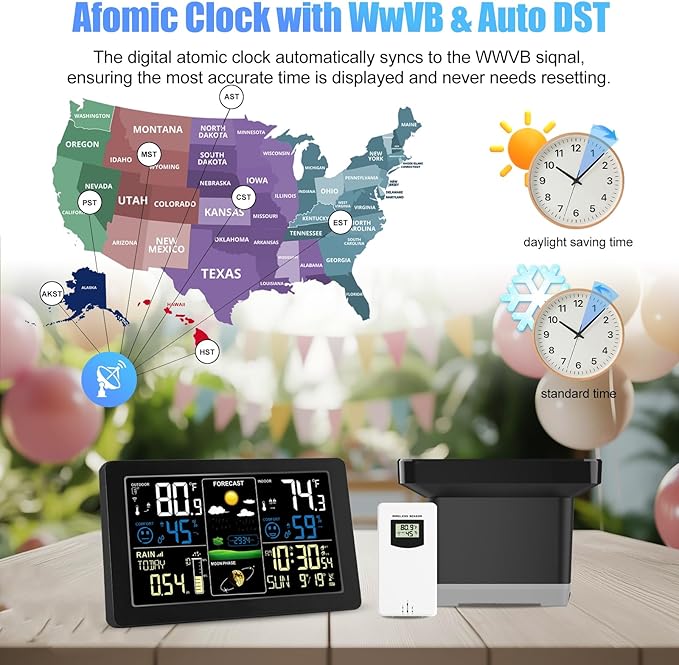 Weather Station with Rain Gauge Outdoor, Home Weather Stations Wireless Indoor - Image 5