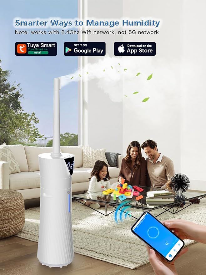 17L/4.5Gal Humidifier Large Room, Smart Quiet Ultrasonic Cool Mist Humidifiers - Image 2