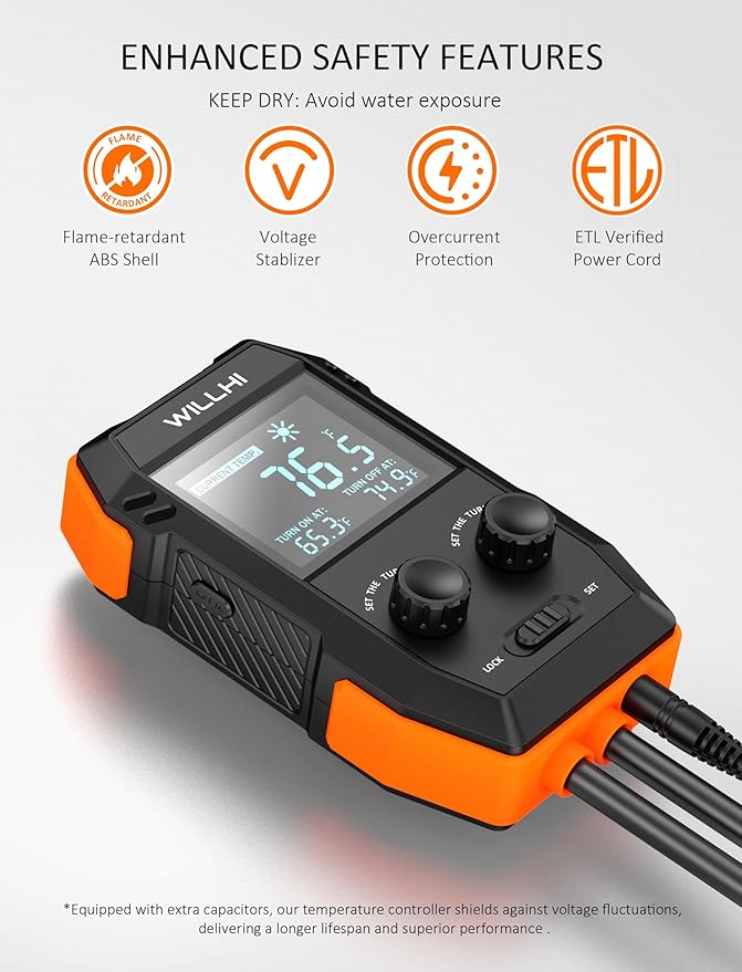WH2408 Temperature Controller 10A 1200W, Digital Thermostat Controlled Outlet - Image 8