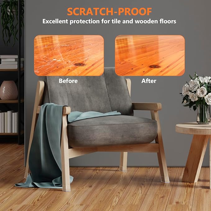 36pcs Square Chair Leg Floor Protectors, Felt Furniture Pads - Image 5