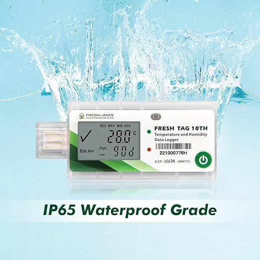 Freshliance LCD Temperature Humidity Data Logger, Single Use USB Temperature - Image 5
