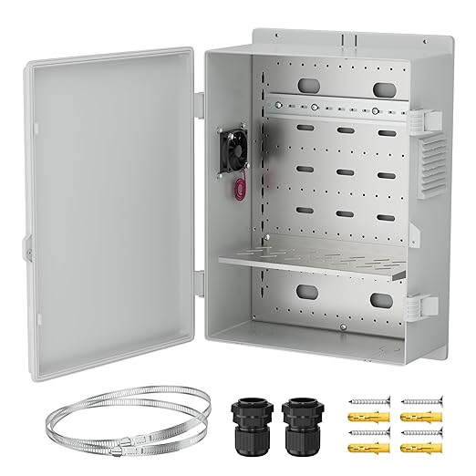 Joinfworld Vented Outdoor Enclosure Box 18.1x12.6x6.4 Outdoor WiFi Enclosure by Joinfworld