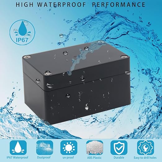 Watertight Junction Box, IP67 Waterproof Project Box Durable ABS Plastic - Image 7