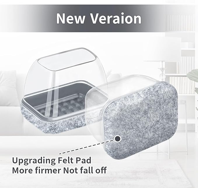 Ezprotekt 16 Pcs Rectangle Grey Felt Chair Leg Floor Protectors - Image 3