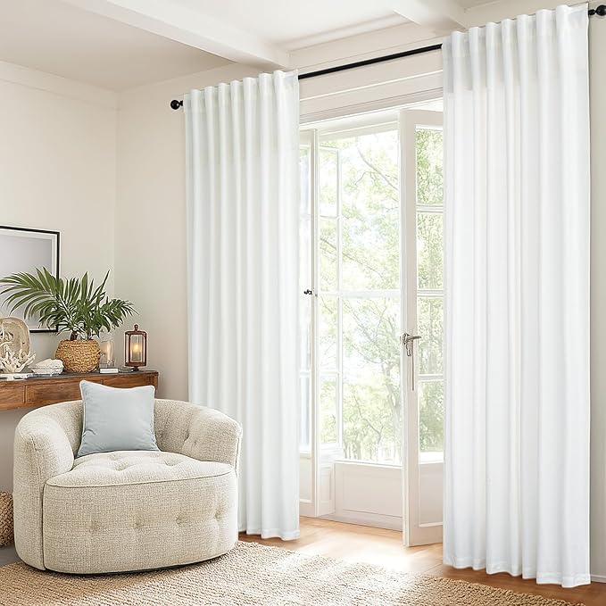MIULEE White Thermal Insulated Curtains 90 Inches Long 2 Panels Set - Image 5