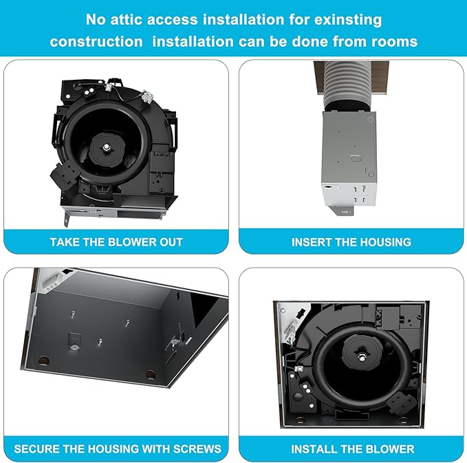 Bathroom Exhaust Fan 160 CFM 1.0 Sone, 6 Inch Duct, Quiet Energy Saving - Image 4