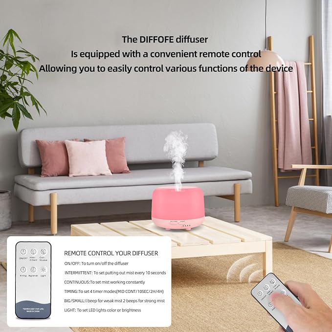 300ML Essential Oil Diffusesrs Remote Control, Aromatherapy Ultrasonic Diffuser - Image 3