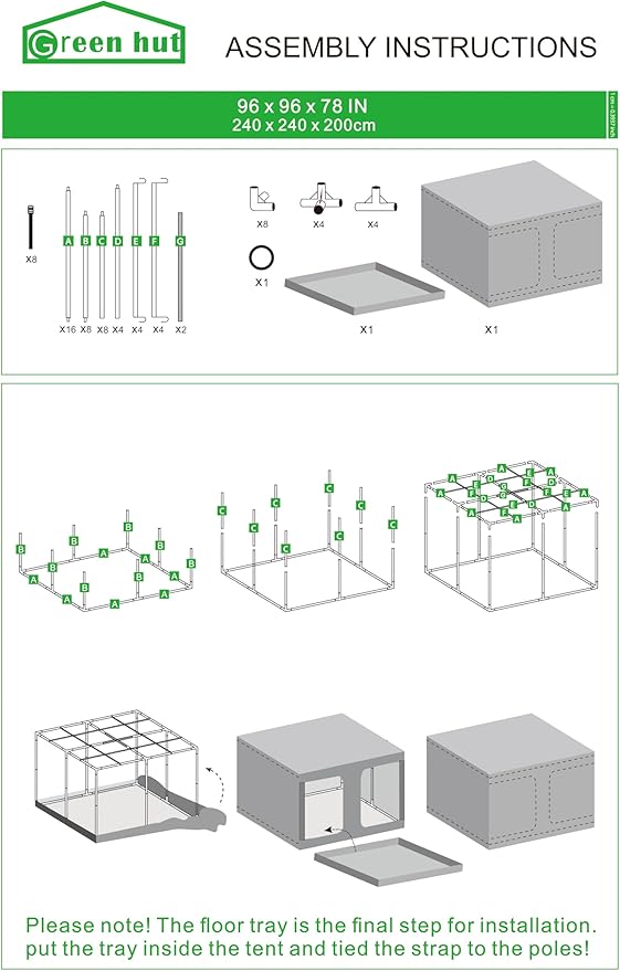 Grow Tent 96"x96"x78", High Reflective Mylar Dark Room - Image 9