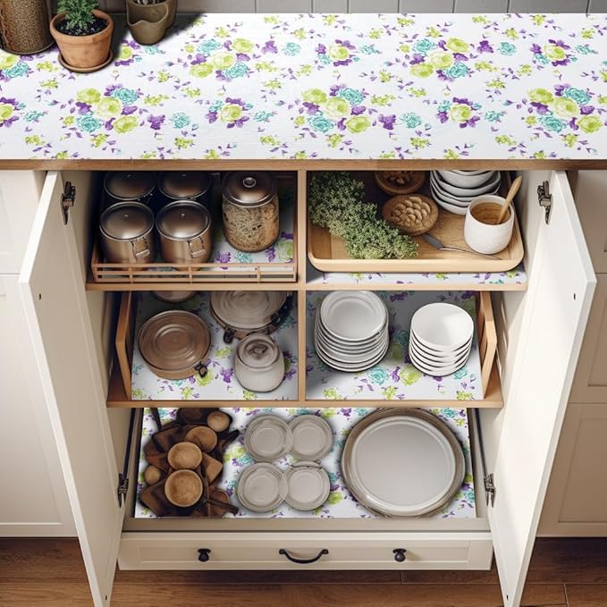 18" W x 96" L Floral Drawer and Shelf Liner - Image 2