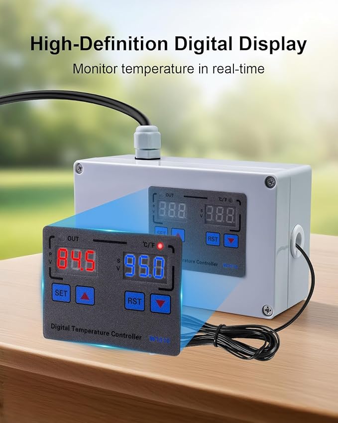 1100W Digital Temperature Controller, 110V 10A Thermostat Switch - Image 3