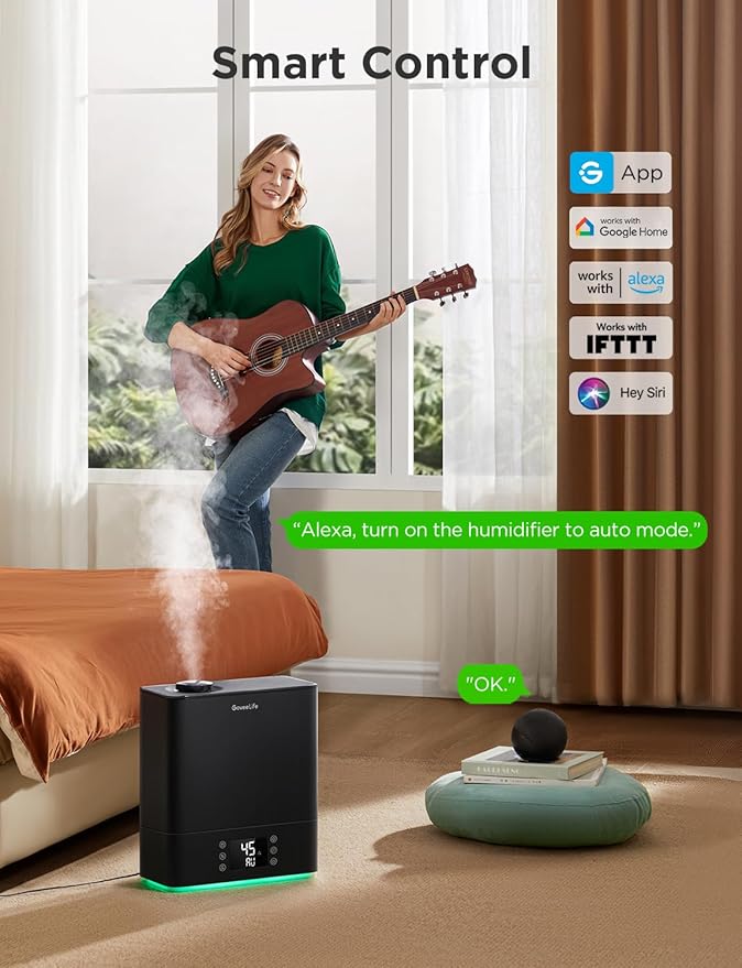 GoveeLife Smart Humidifiers for Bedroom Large Room, Top-Fill Cool Mist 6L WiFi - Image 2