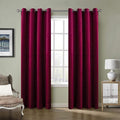 ChadMade Blackout Lined Premium Velvet Curtain Burgundy Red 84Wx72L Inch by ChadMade