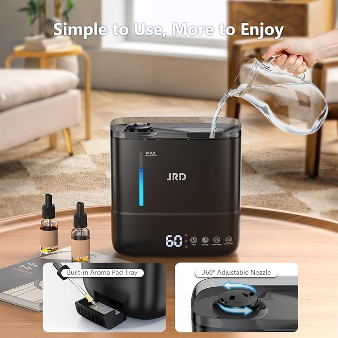 JRD Humidifiers for Bedroom, Ultrasonic Humidifier 4L for Large Room, Cool Mist - Image 5