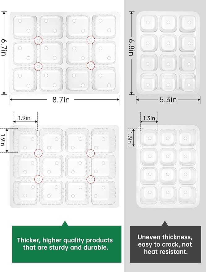 Seed Starter Tray Medium Size 4 Packs, Seed Starter Kit - Image 6