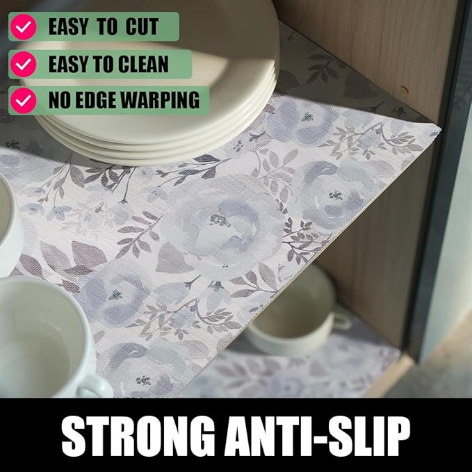 Blue Peony Shelf and Drawer Liner - Image 2