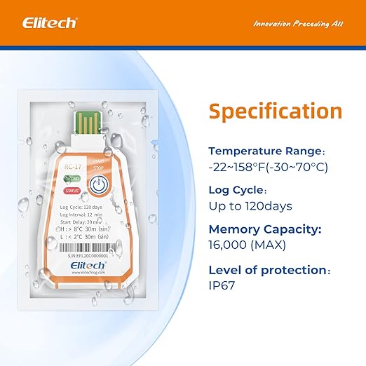Elitech 10Pack USB PDF Data Logger Recorder Single-use Disposable, Temperature - Image 3