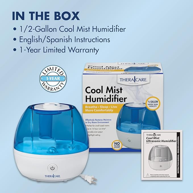 Thera|Care Cool Mist Ultrasonic Humidifier | - Image 8