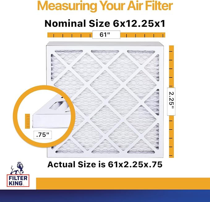 Filter King 6x12.25x1 Air Filter | 6-PACK | MERV 13 HVAC Pleated A/C Furnace - Image 2