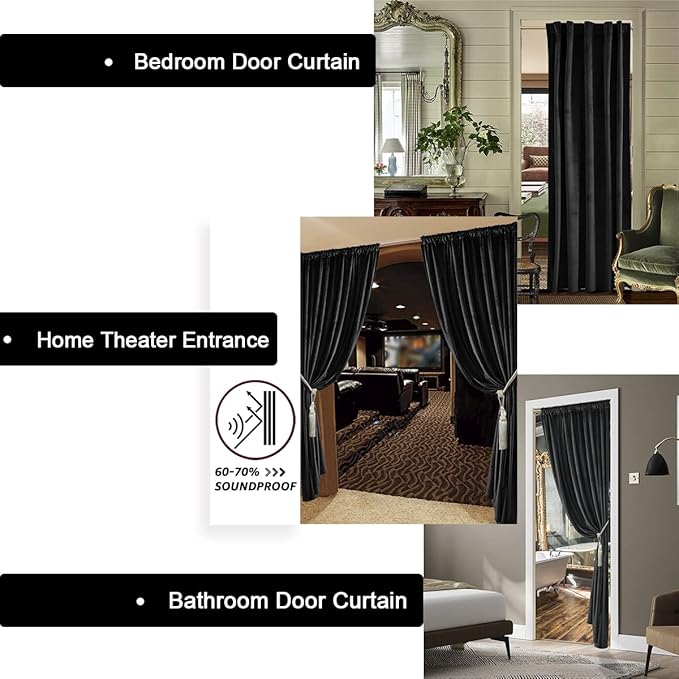 XTMYI Black Blackout Curtains 80 Inch Long - Image 6