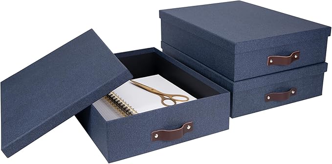 Bigso Oskar Canvas Fiberboard Document Letter Box - Image 6