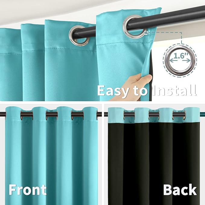 BGment 100% Blackout Curtains 108 Inch Long 2 Panles Set, Thermal Insulated - Image 6