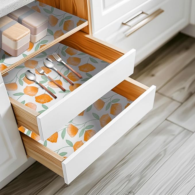 2 Rolls 12" W x 120" L Floral Drawer and Shelf Liner - Image 7
